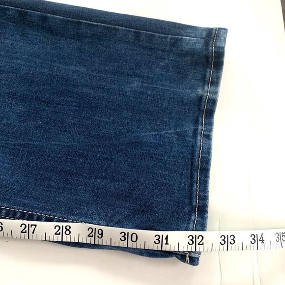 Departwest Nomad Mens Straight Leg Jeans Stretch 31W X 32R Dark Wash Distressed - Picture 10 of 11